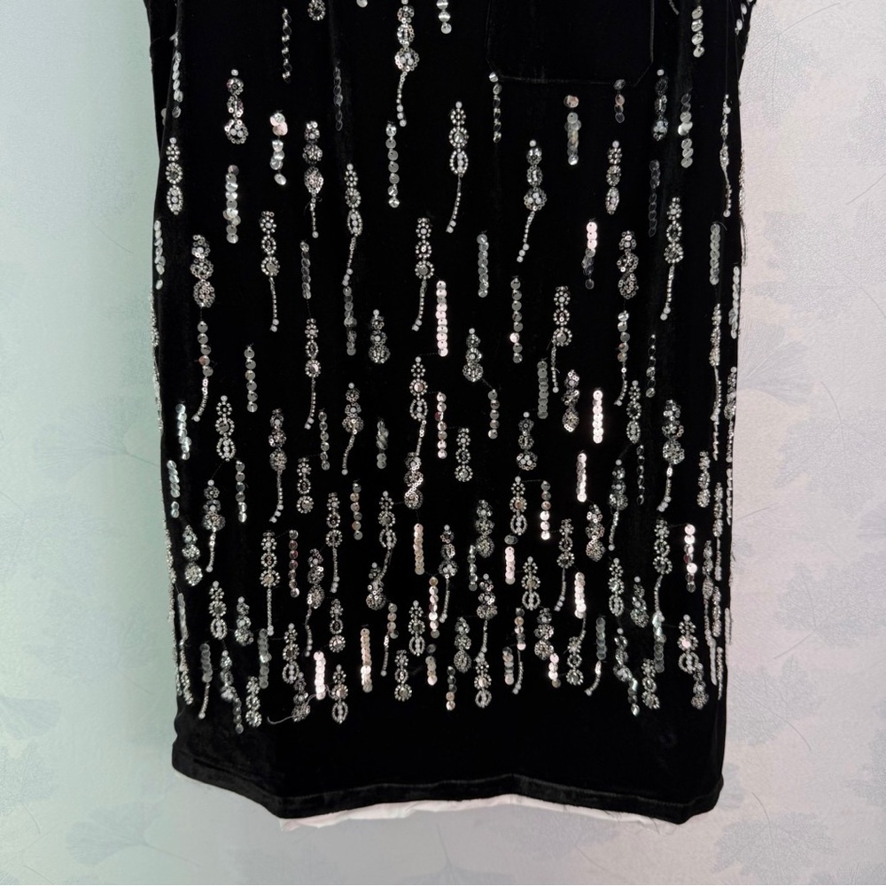 Miu Miu Black and White Sequin Midi Dress - Picture 4 of 9